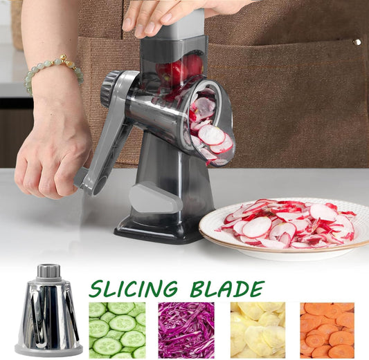 Dachenus Cheese Grater Rotary Cheese Grater,Versatile Cheese Shredder,Blades for Shredding, Grating, Slicing,Cheese Shredder with Suction Base and Cleaning Brush Kitchen Gift (green)