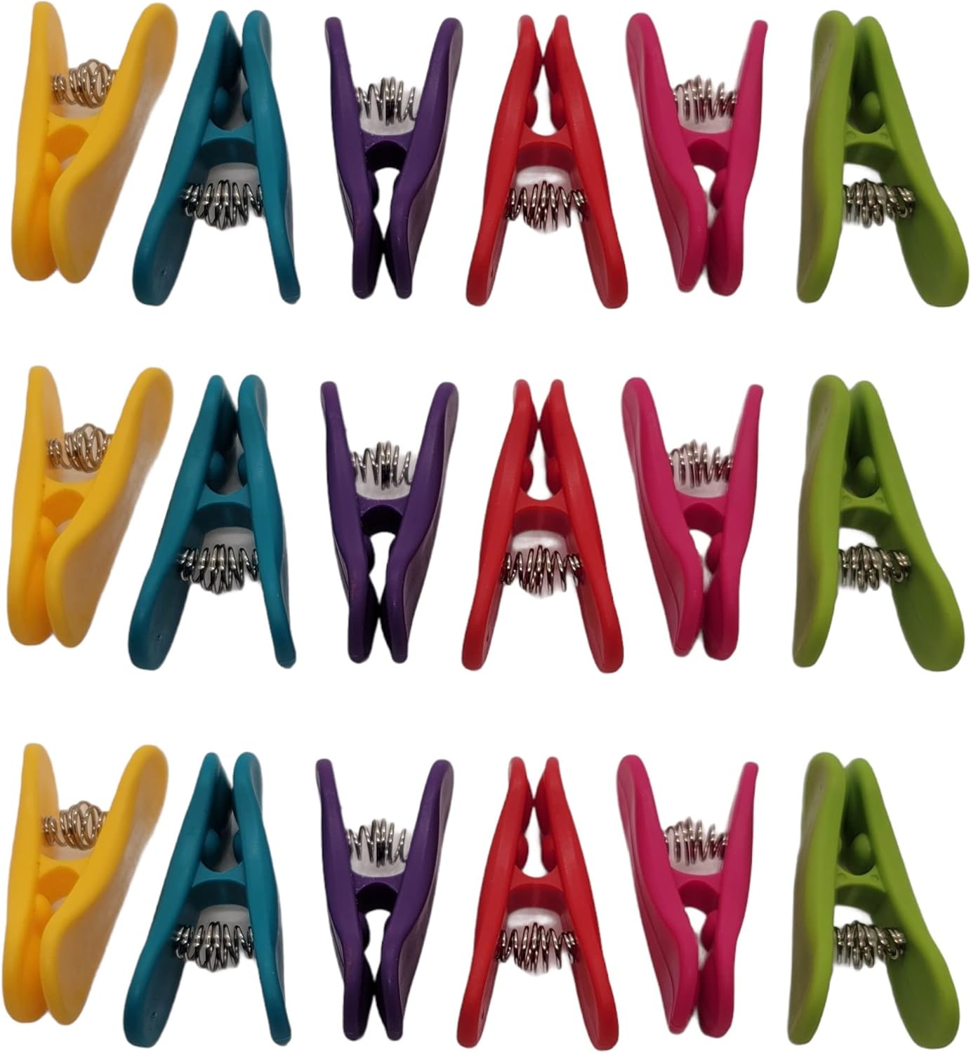 Handy Housewares 6-Piece Colorful Snack Bag Clips Set - Multi-Purpose for Chips, Craft Bags, and More
