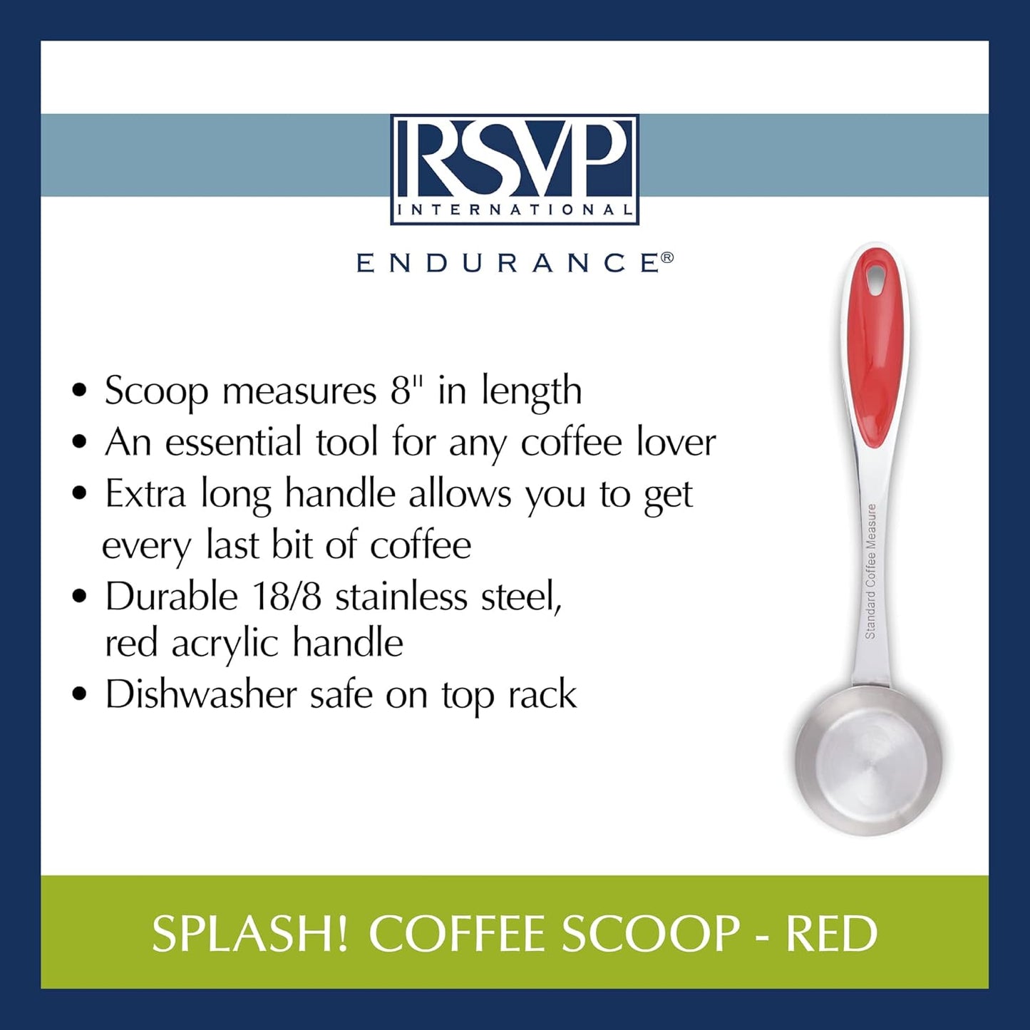 RSVP International Coffee Scoop Collection, 2-Tablespoon, Red Acrylic