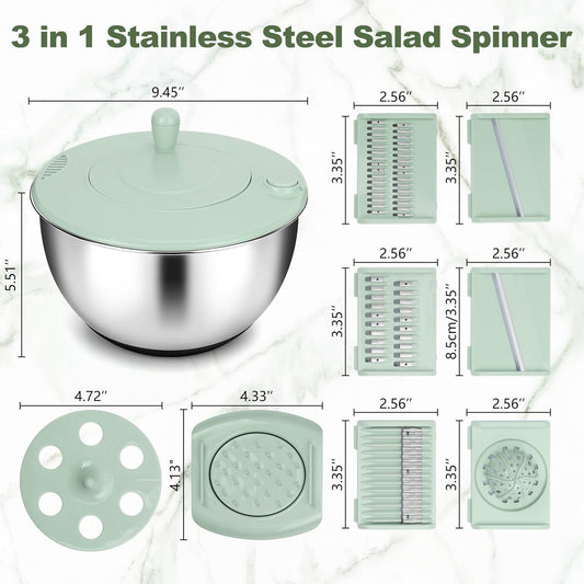 Unokit Mixing Bowls with Lids Set - 16 Pcs Stainless Steel Nesting Mixing Bowls with Grater Attachments, Mixing Bowl Set for Multi Mixing & Serving
