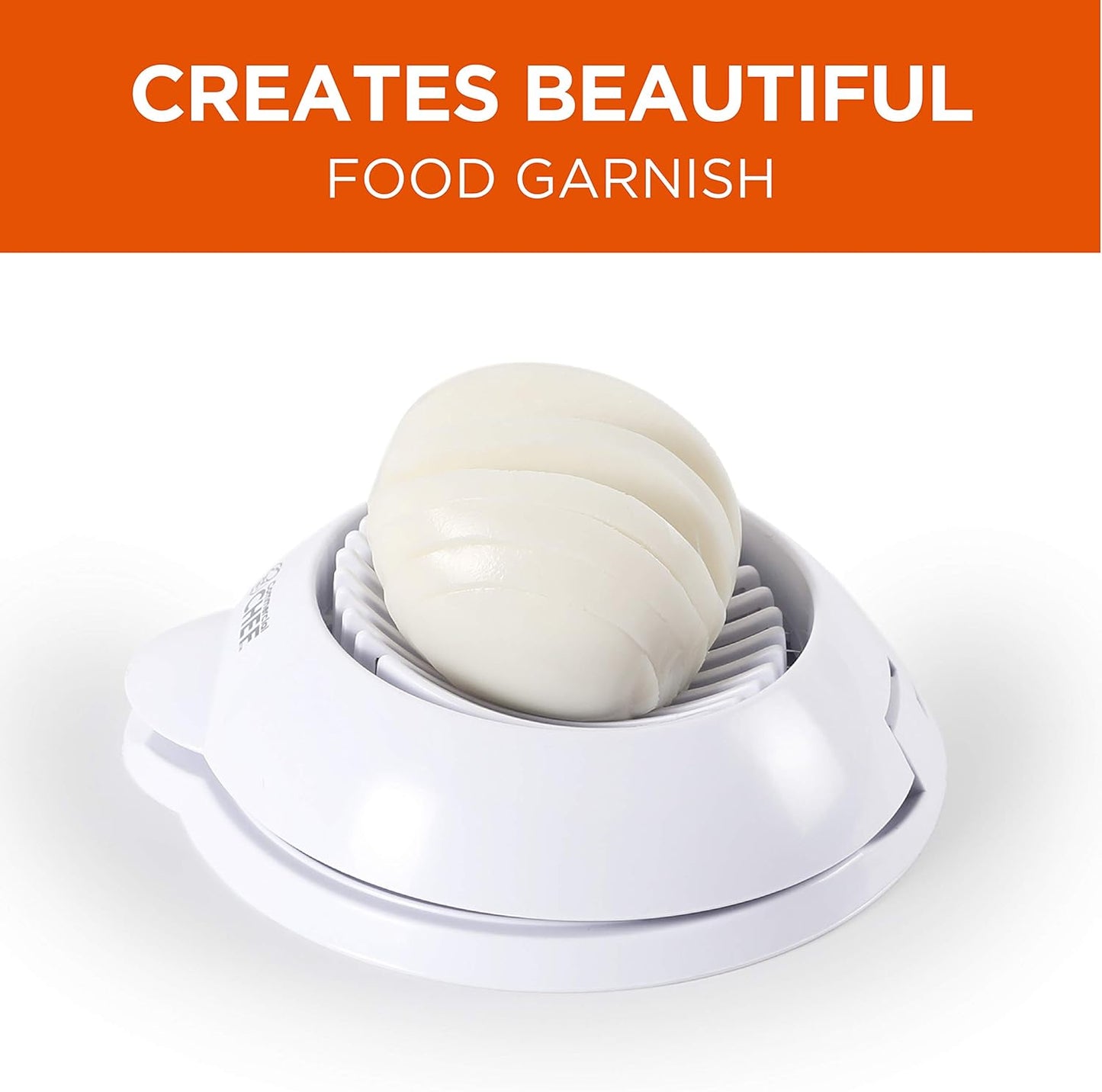 COMMERCIAL CHEF Egg Chopper, Safe and Easy to Use Food Chopper, Egg Cutter, Mushroom Slicer, Strawberry Slicer and more for Salads, Garnish, and Favorite Foods White
