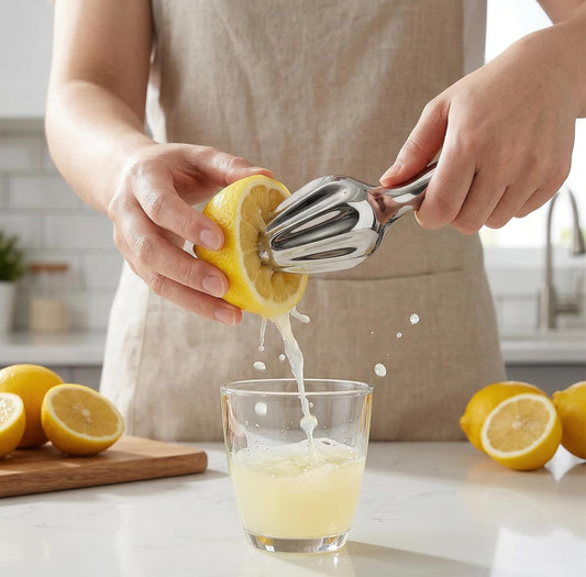 Stainless Steel Citrus Reamer Handheld Lemon Squeezer Reamer - Manual Lemon Juicer Easy to Hold Kitchen Juicing Tool Manual Orange Lime Lemon Juice Extractor for Home Bar Cafe Use