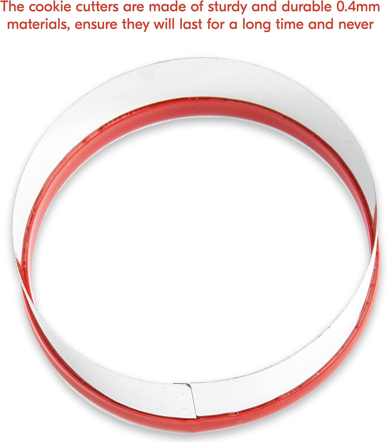 3Pcs Round Cookie Cutters 3", 4", 5", Circle Biscuit Cutter, Large Cookie Cutters, Small Cake Cutter, Dough Cutter, Unique Design with Protective Red Top PVC