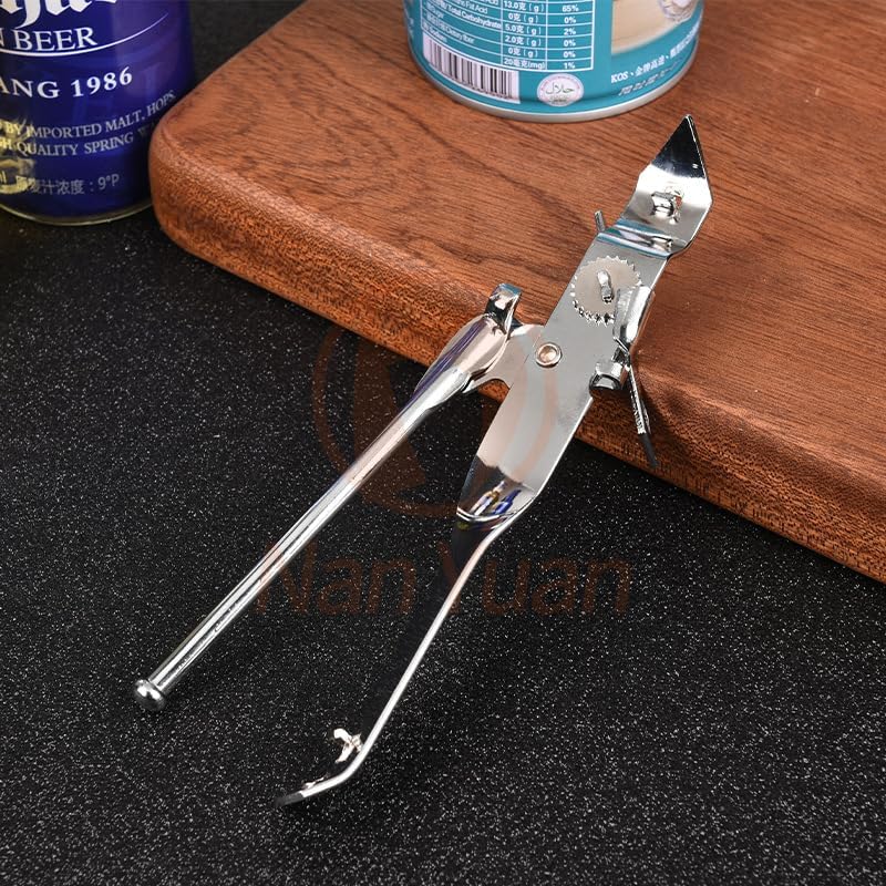 Can Opener Manual Safety Commercial Smooth Edge Can Opener, Heavy Duty Stainless Steel Hand Held Canned Open, Small Side Cut abrelatas, Multifunctional Bottle Open for Camping, Kitchen