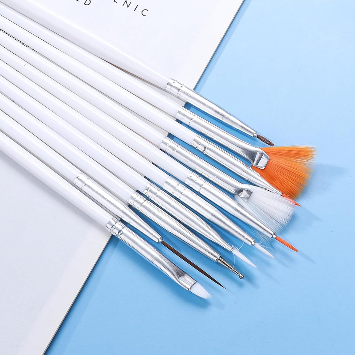 Aster 15Pcs Cake Decorating Brushes, Cake Painting Brushes Kit Food Safe Paint Brushes Multiple Function Cookie Brushes Fondant Sugar DIY Tool Set Candy Icing Pastry Brush for Baking(White)