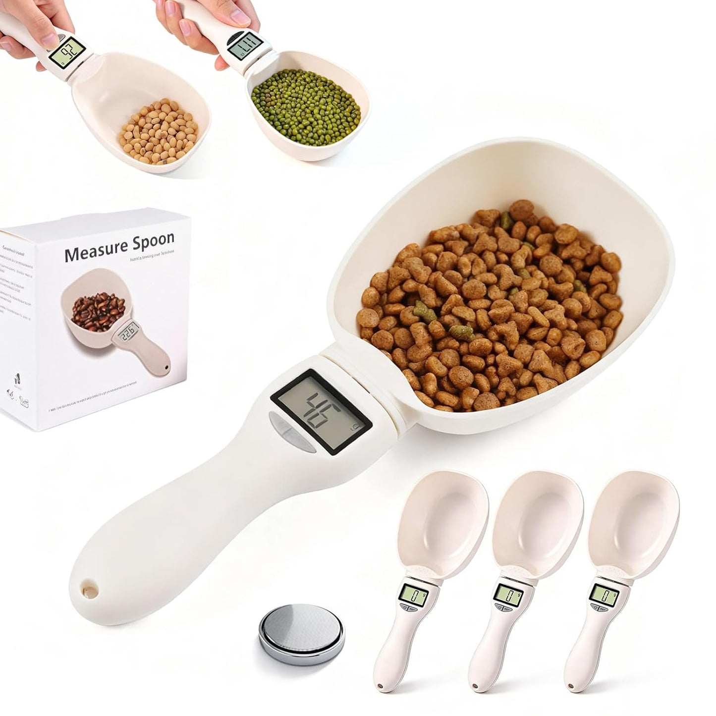 2026 New Digital Measuring Spoon, Electronic Food Scale with LCD Display, Adjustable Smart Spoon for Kitchen, Accurate Gram Ounce Scale for Home Cooks Bakers Chefs Pet Owners (1Pcs)