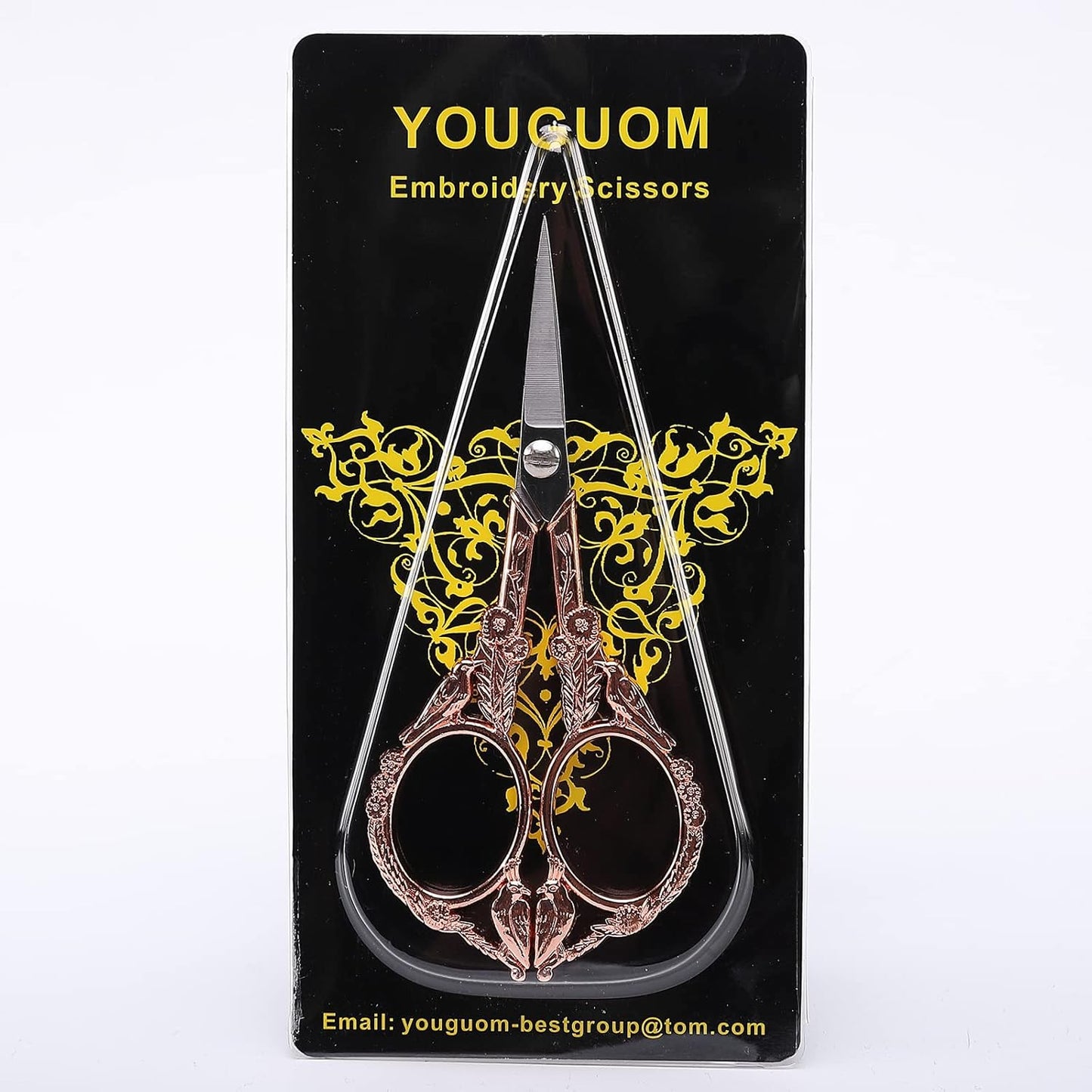 YOUGUOM Sewing Embroidery Scissors, Small Thread Scissor for Craft Artwork Needlework Yarn Knitting Detail Snips, Black Cute Bird Shears