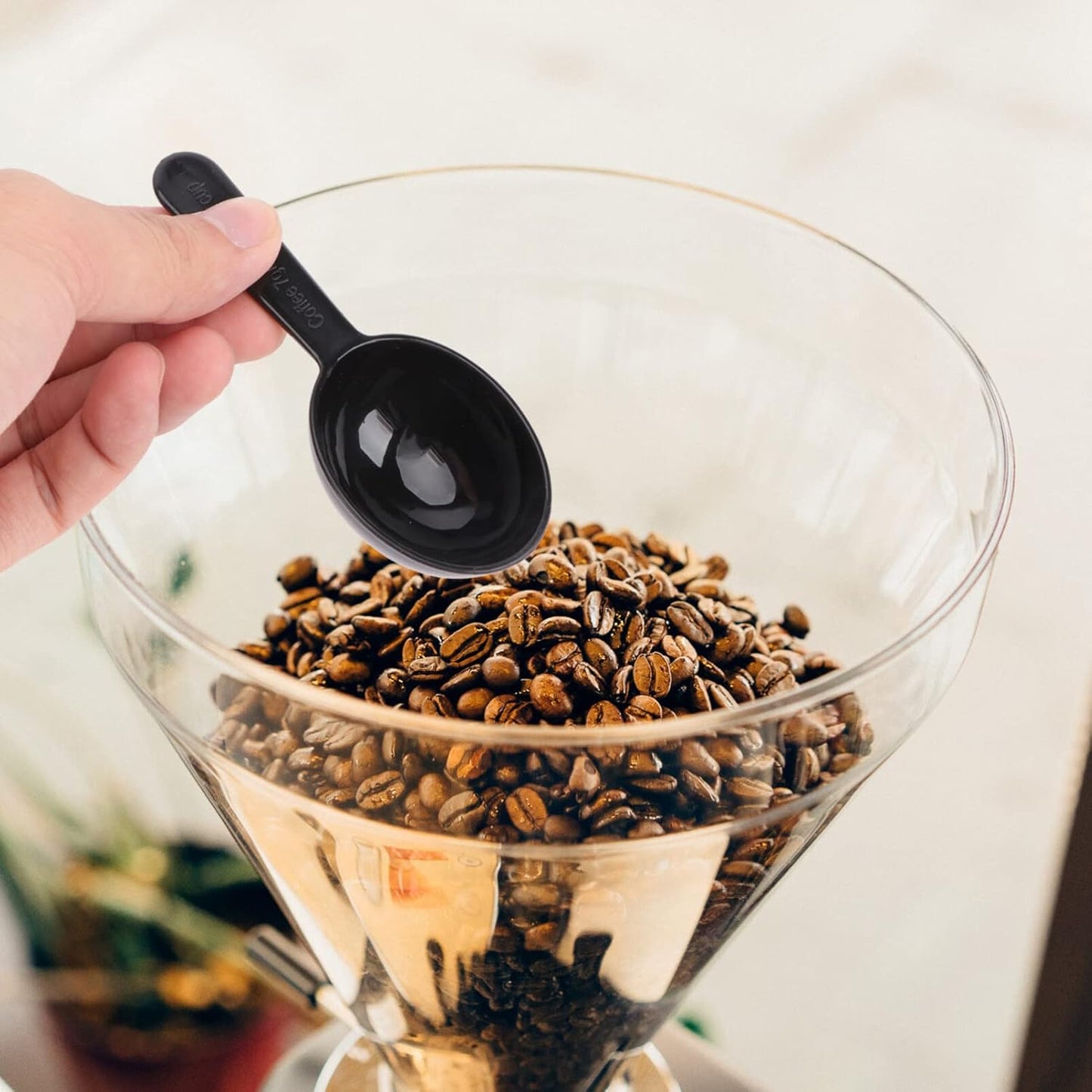 Luxshiny Coffee Bean Measuring Spoons Set 5-Pack 0.25 Oz 7 Gram Plastic Mini Measuring Tablespoons for Coffee Tea Sugar Milk Powder Kitchen Cooking Tool