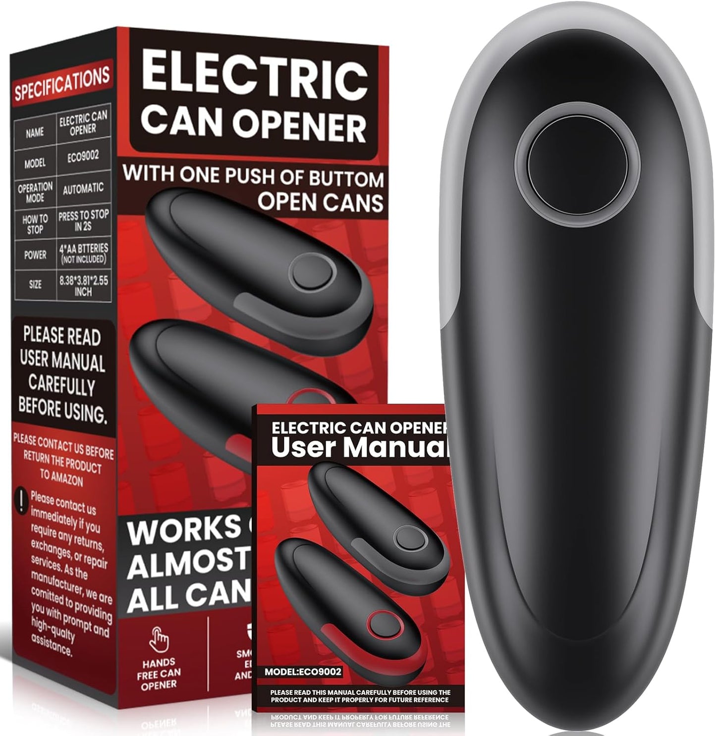 Electric Can Openers for Kitchen Food Safe with Smooth Edge