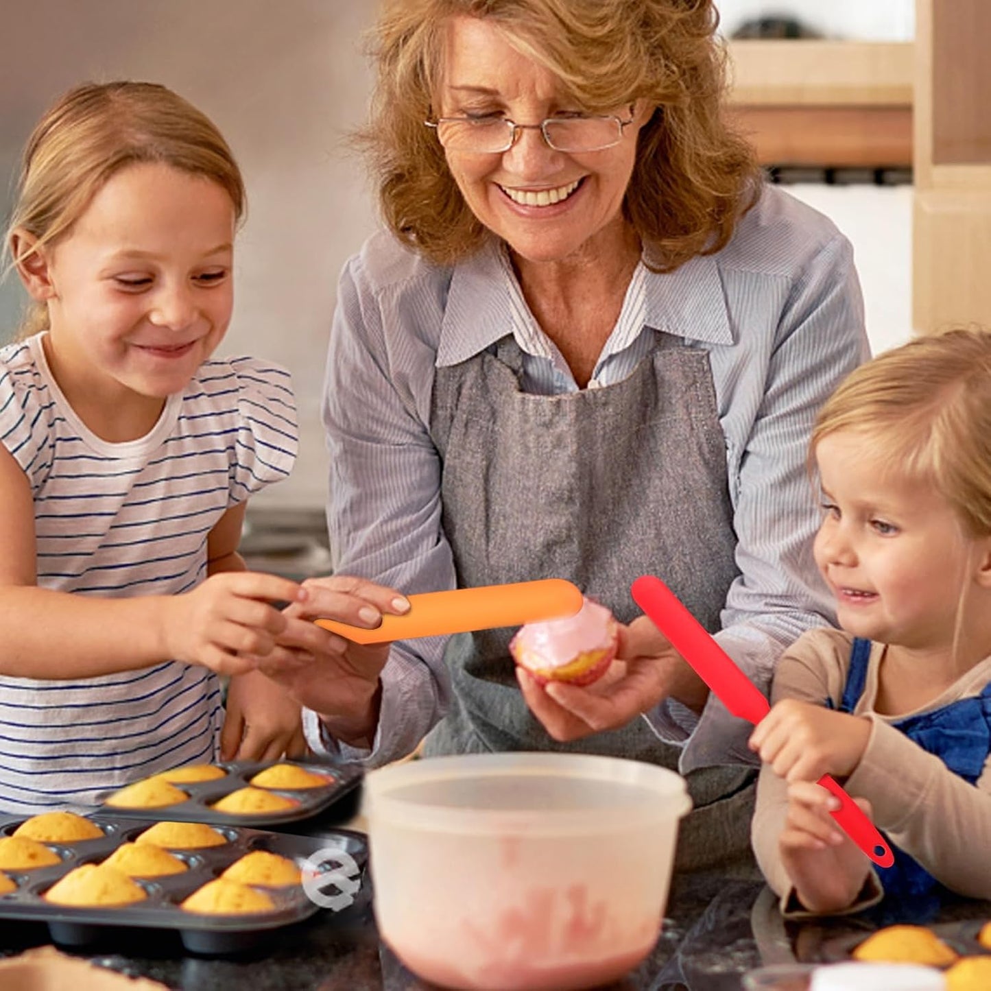 8pcs Jar Spatula,Silicone Jar Scraper with Long Handle,Jam Spreader Cake Cream Butter Spatulas, Kitchen Must Have Small Silicone Spatula, Jar Blender Waxing Sticks Large with Slant for Hard Wax