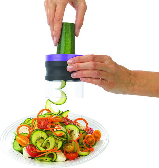 Good Cook 10807 Spiralizer Handheld Vegetable Slicer, 3 in 1 Heavy Duty Veggie Spiral Cutter - Zoodle Pasta Spaghetti Maker for Low Carb/Paleo/Gluten-Free Meals