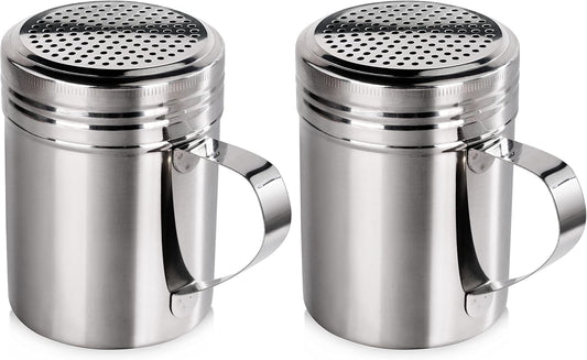 New Star Foodservice 28478 Stainless Steel Dredge Shaker, 10-Ounce, Set of 2
