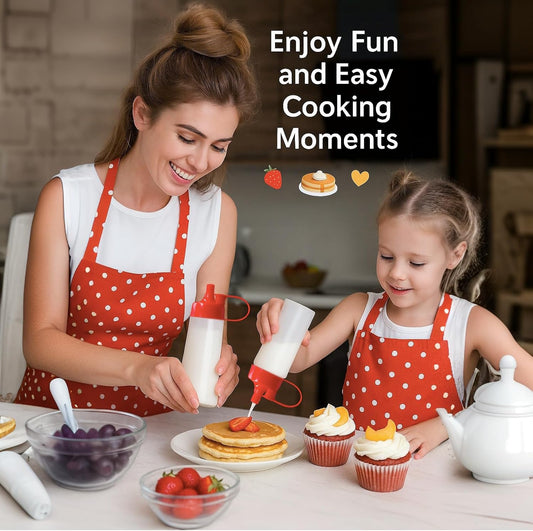 Pancake Batter dispenser bottle, Pancake Mixer and Dispenser with Whisk Ball, Batter Mixer Bottle for Pancakes Waffles Cupcakes Crepes (500ml+400ml)