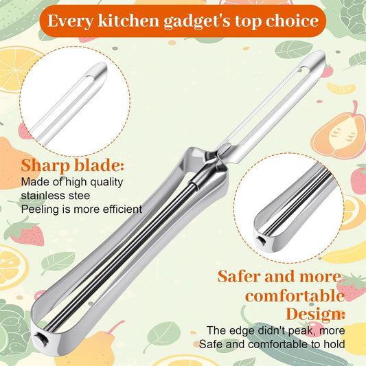 Molain 3 Pack Potato Peelers for Kitchen, Stainless Steel Swivel Vegetable Peelers Fruit Carrot Potato Peeler with Ergonomic Handle Potatoes Peeler Dishwasher Safe