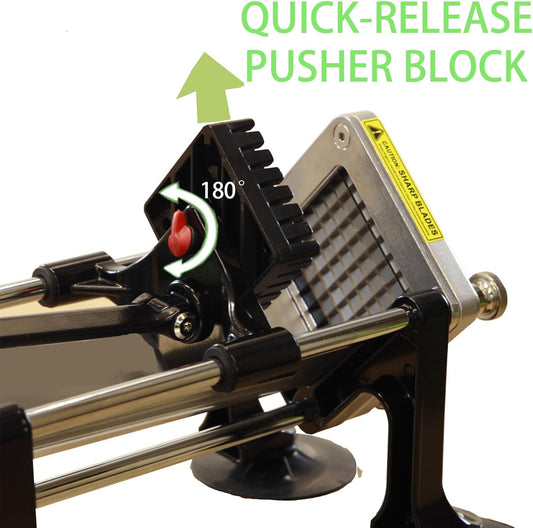 Commercial French Fry Cutter, Heavy Duty Potato Slicer with 3/8Inch Blade, Stainless Steel Potato ChopperFrench Fries Cutter with Suction Feet,