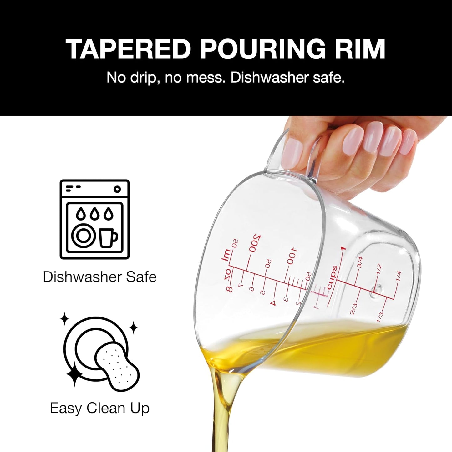 Cuisinart Nesting Liquid Measuring Cups, Clear, 3-Piece, CTG-00-3MC