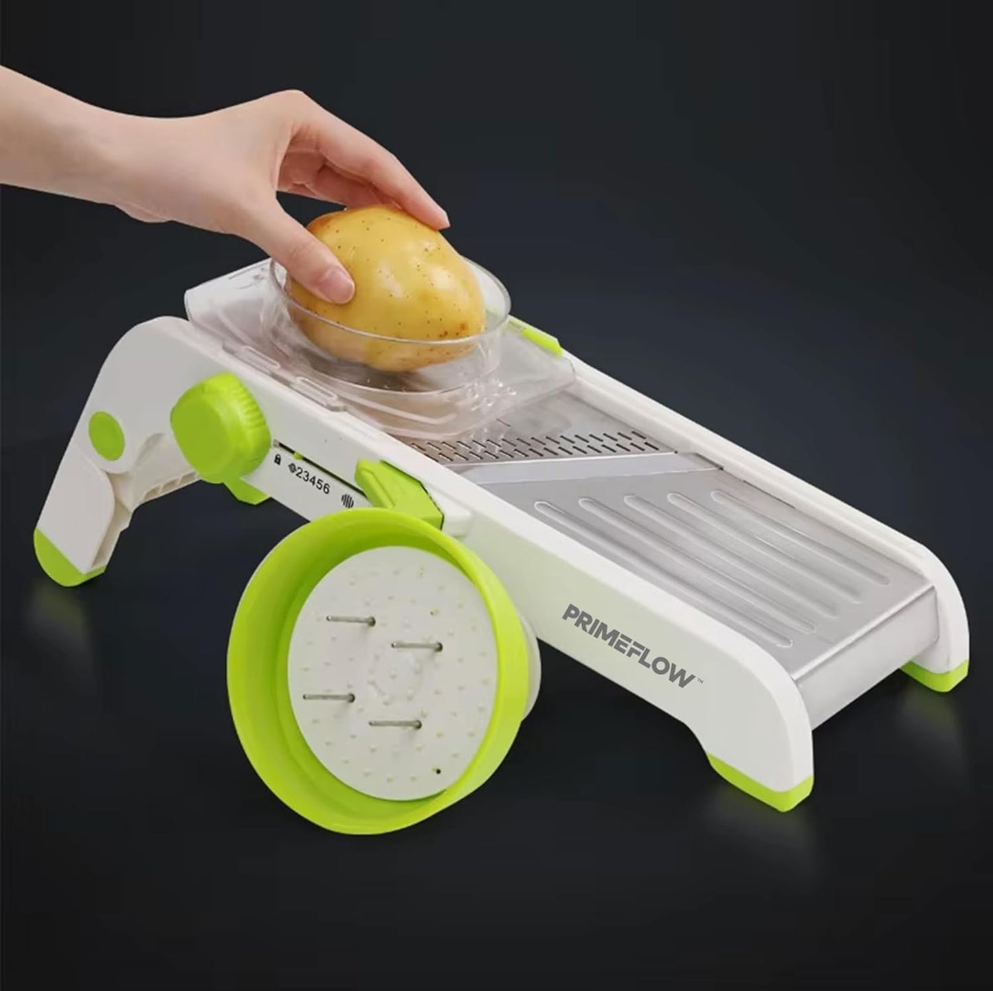 Mandoline Slicer – Adjustable Stainless Steel Vegetable Cutter with Safety Guard, Multiple Blades, Julienne & Thickness Control for Kitchen Prep