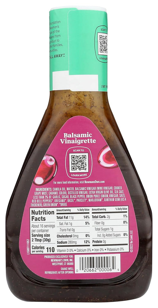 Newman's Own Balsamic Vinaigrette Salad Dressing, 16-oz.