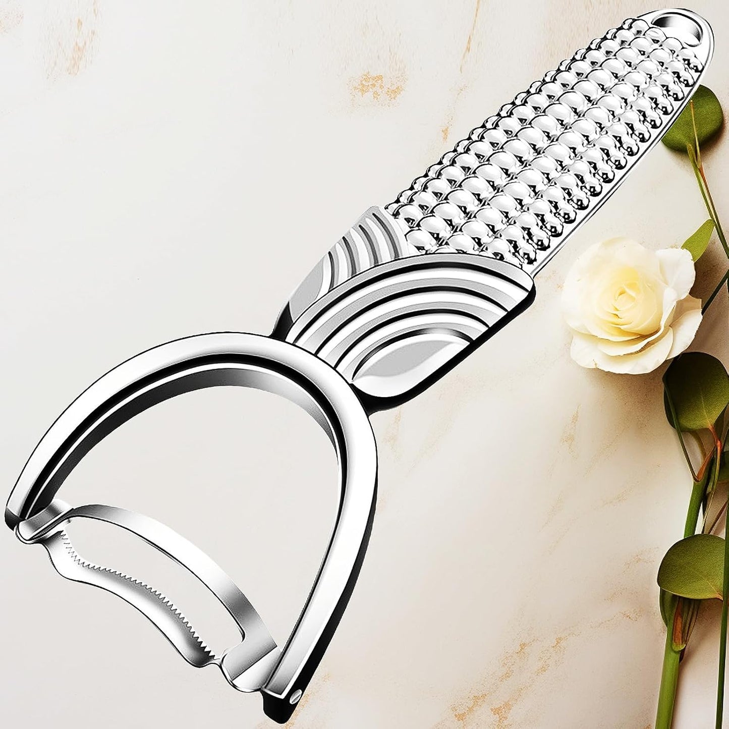 Maxjoy Corn Peeler and Cob Stripper Stainless Steel Tool for Kernel Removal on Corn Cob