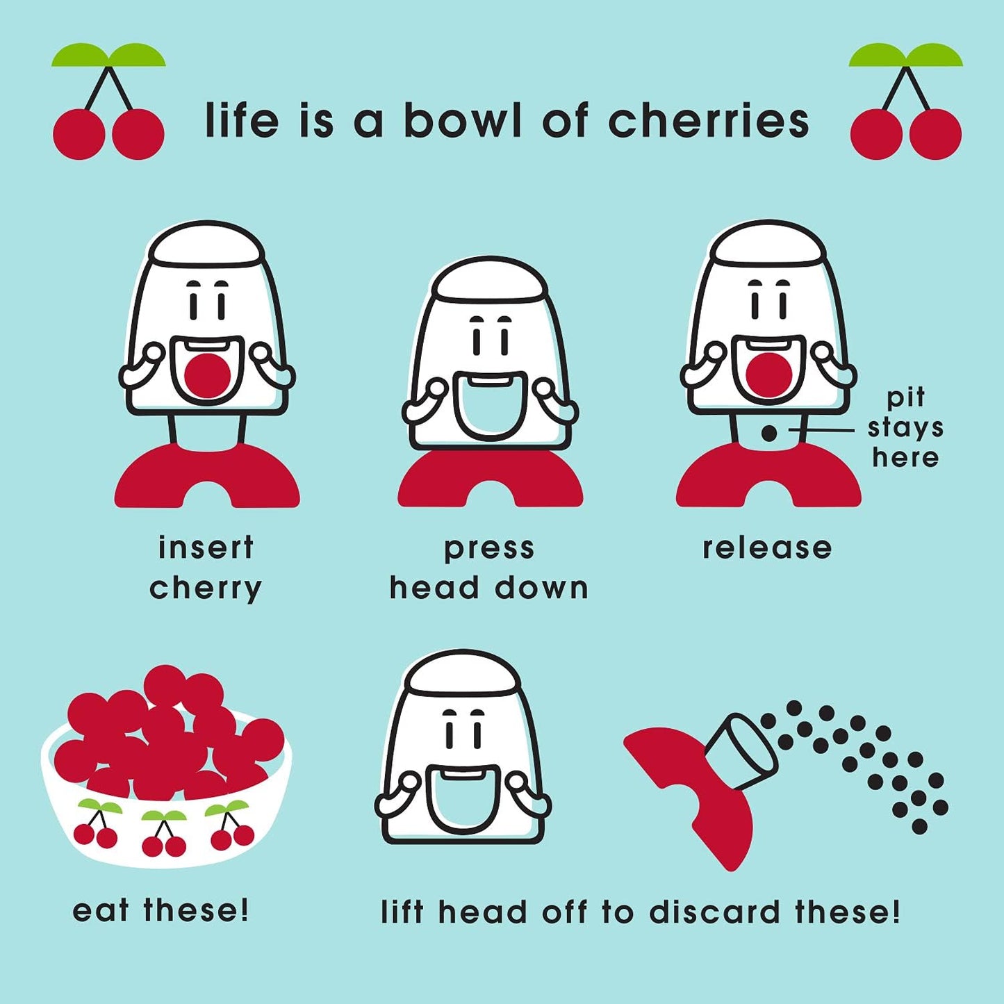 Talisman Designs Cherry Pitter | Family Friendly Kitchen Tools | Fun & Functional Cherry Chomper | Olive & Cherry Seed Picker for Kids | Gift Item