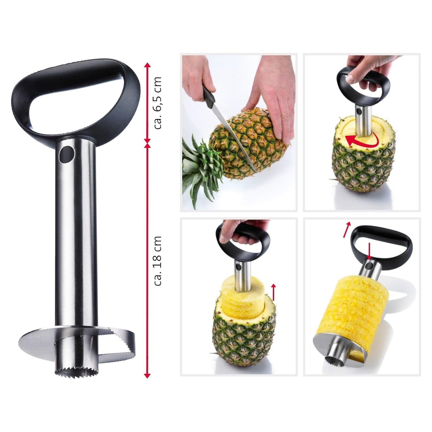 Westmark Heavy Duty Stainless Steel Pineapple Slicer and De-Corer (Silver)