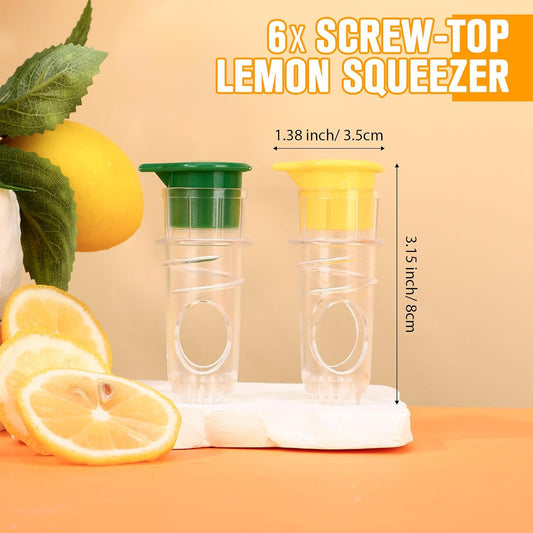 6 Pcs Lemon Squeezer, Screw Top Lemon Juicer Squeezer Manual Juice Extractor with Built-in Filter, Portable Lime Orange Citrus Press Efficient Juice Extractor for Cocktails, Drinks