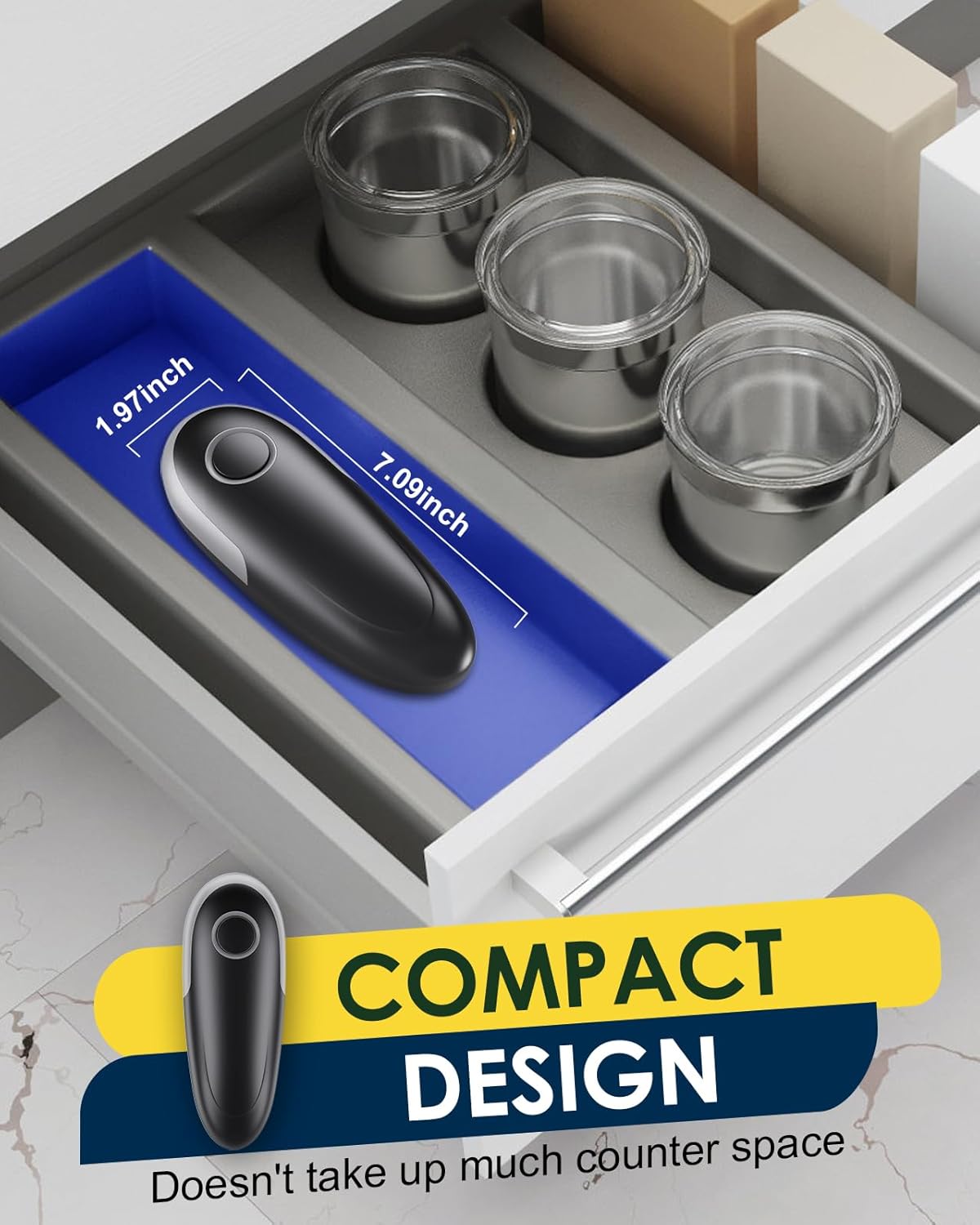 Electric Can Opener, Food Safe Automatic Can Opener with Smooth Edge, Hand Held Battery Open Your Cans with A Simple Press of Button, Can Opener Electric Kitchen Gifts for Seniors, Arthritis and Chef