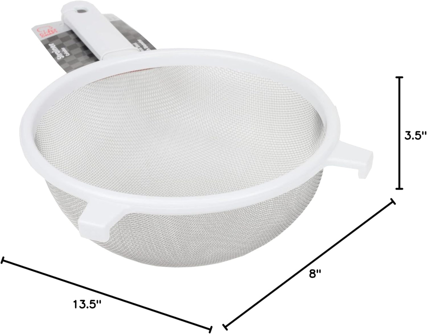 Chef Craft Classic Stainless Steel Mesh Strainer, 6 inch, White