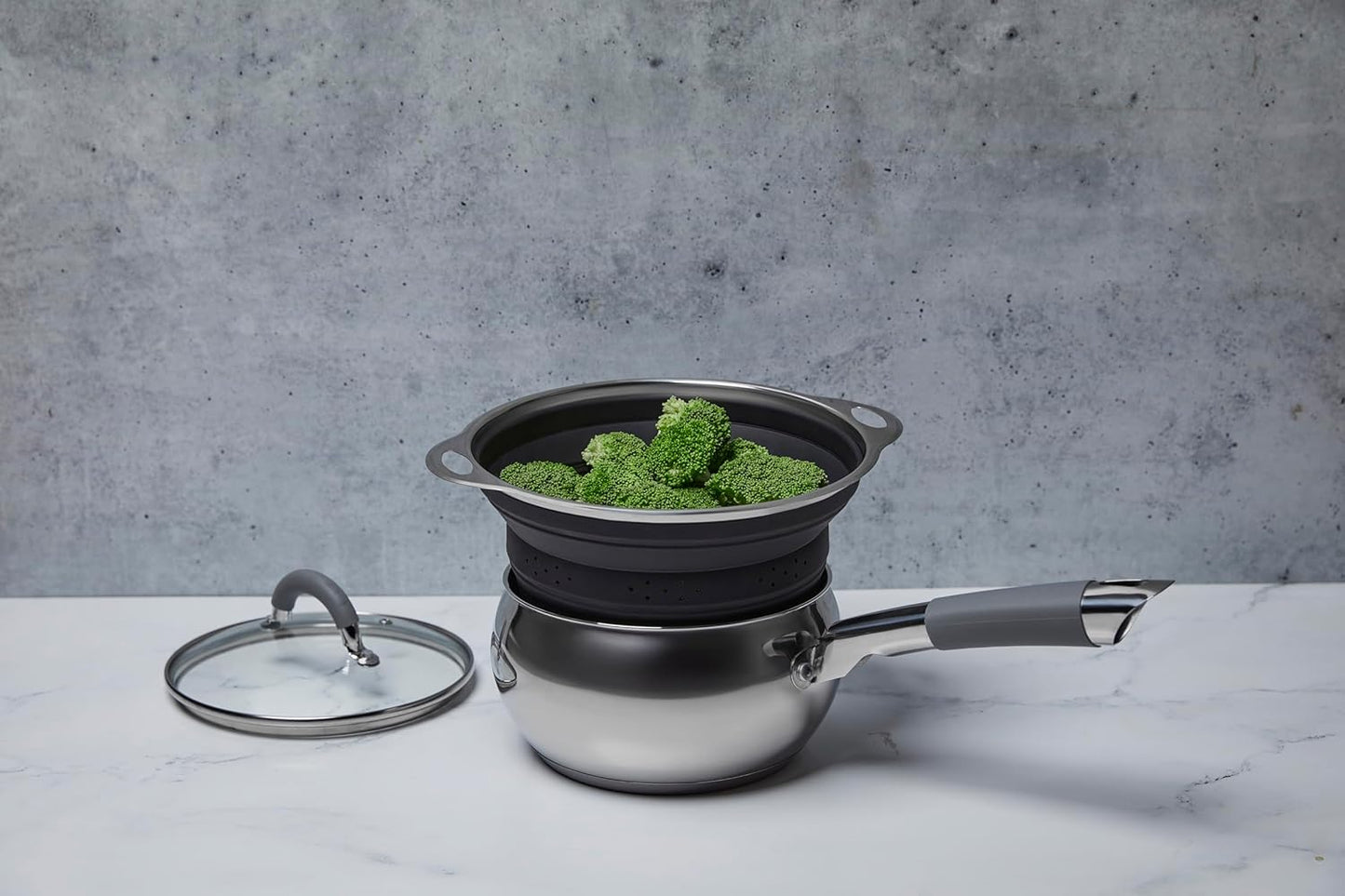 Better Houseware Silicone & Stainless Steel Collapsible Colander – 9.5" Diameter