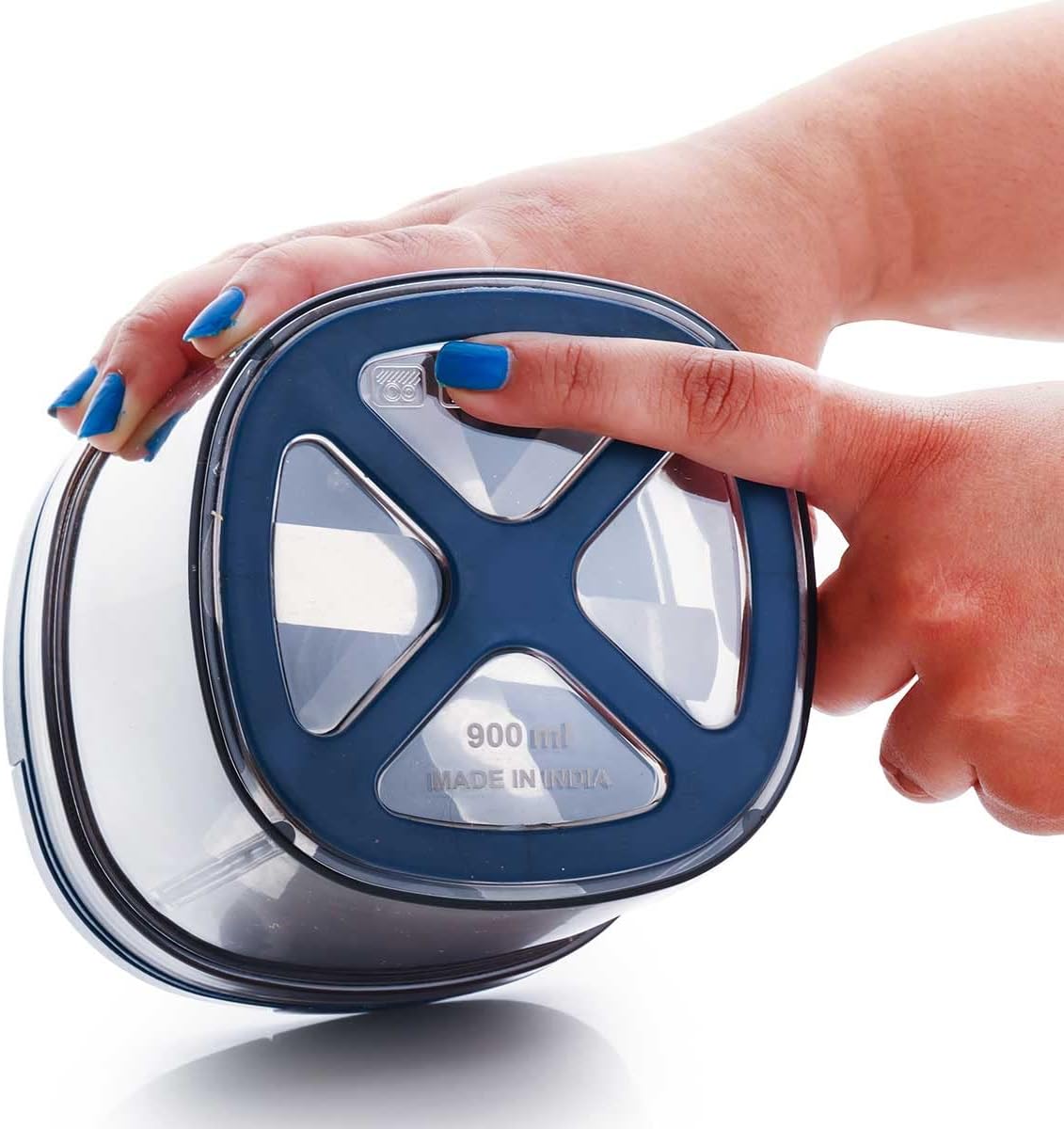 Manual Food Processor, Vegetable Chopper -Easy Pull Hand String- Portable Stainless Steel Hand Food Chopper, Cutter, Garlic Mincer, Onion, Veggie, Fruit Chopper, Dicer w/Container (15 oz)