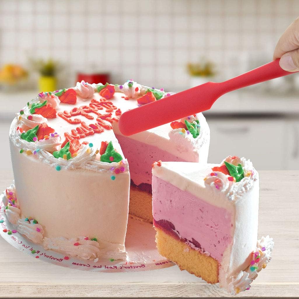 4pcs Silicone Spatula Set Heat Resistant Cake Cream Butter Spatulas Mixing Batter Scraper Non-Stick Flexible Baking Cooking Tool 4 Colors (multicolor)