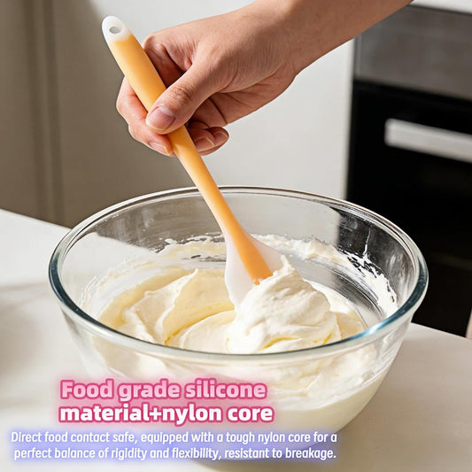 Food-Grade Silicone Spatula Set, Heat-Resistant up to 230°C, BPA-Free, Non-Stick & Flexible Baking Tools, 2-Pack with Nylon Core, Easy to Clean, Versatile for Cooking & Baking