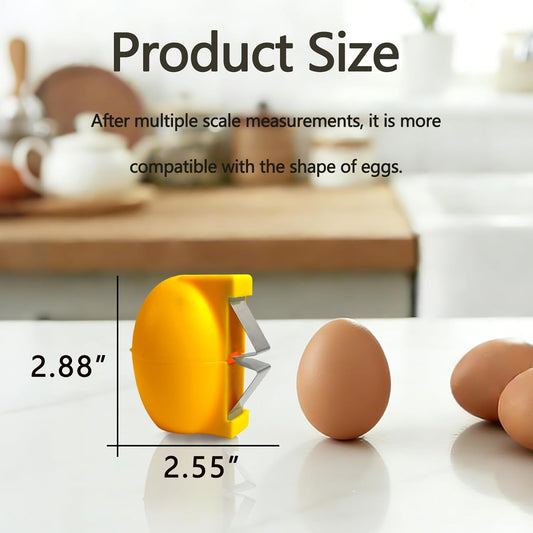 Egg Shell Opener |Eggs Peeler Shell Remover |Multifunctional Egg Separator for Raw and Hard-Boiled Eggs | Portable Stainless Steel Egg Cracker Kitchen Tool (Yellow)