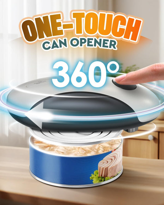 Electric Can Opener, Automatic Rechargeable Can Openers with One-Touch Smooth Edge & Magnetic Lid - Hands-Free Easy-Grip Opener for Seniors with Arthritis and Most Cans