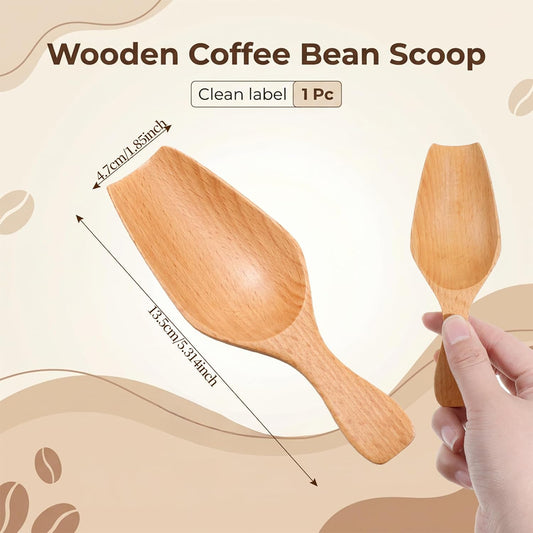 Wooden Scoops for Jars Laundry Scoop Wooden Coffee Scoop Small Scoops for Canisters Wooden-Measuring Spoons Scooper for Seasoning Bath Laundry Detergent Loose Tea Rice Flour Matcha