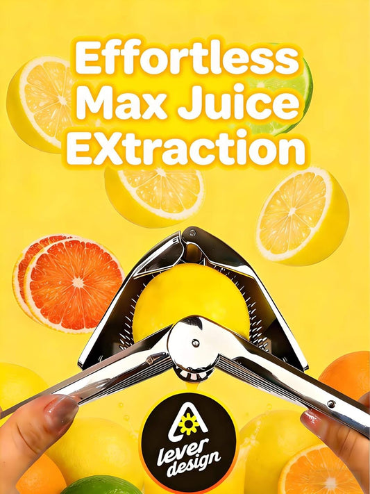 Lemon Squeezer, Stainless Steel Manual Citrus Squeezer, Silver | Effortless to Use, Handheld Lemon Juicer Getting Every Drop of Juice, Easy to Clean, Hand Juicer Fold-Flat Easy to Place