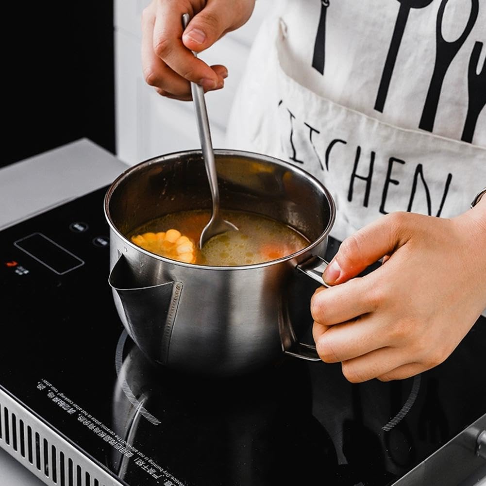 Fat Separator - Stainless Steel Gravy Fat Separator with Lid, Grease Separator for Roasting | Kitchen Gadgets, Meat Strainer for Grease with Handle, Remove Excess Oil from Soup Or Food