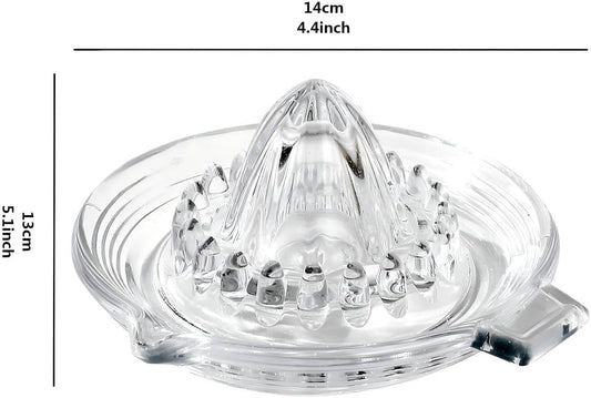 Glass Lemon Manual Juicer, for Orange, Grapefuit, Small Citrus, Extractor Manual Hand with Handle and Pour Spout, Kitchen Bar Drink Preparation Tool (1)