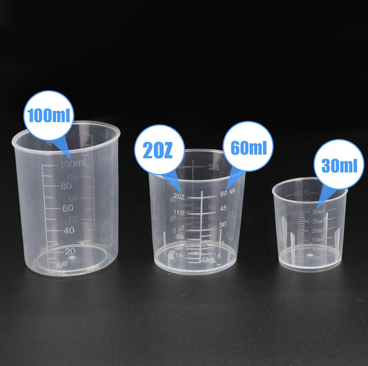 3 Pack Measuring Cup Set, Includes 1/2/3.4 OZ (30/40/100ml) | Plastic Liquid Measuring Cups- Baking, Cooking, Mixing & Measuring Cups