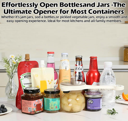 Handheld Jar Openers for Seniors (Adjustable) – for Jars, Bottles, Lids & Caps – Easy Grip, Effort-Saving, Stainless Steel (Kitchen Tool)