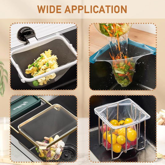 250 PCS Large Size Kitchen Sink Strainer Mesh Bag Suitable for Sink Food Catcher, Disposable Sink Net Strainer Filter Bags for Various Sizes of Sink Strainers