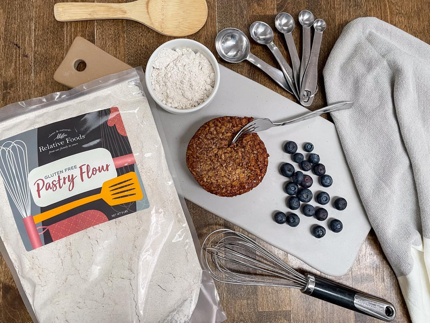 Relative Foods Premium gluten Free Pastry Flour (48oz) - Pastry Flour for Healthy Baking - Unique gluten Free flour Blend of Teff, Chickpea, & More - Perfect Baking