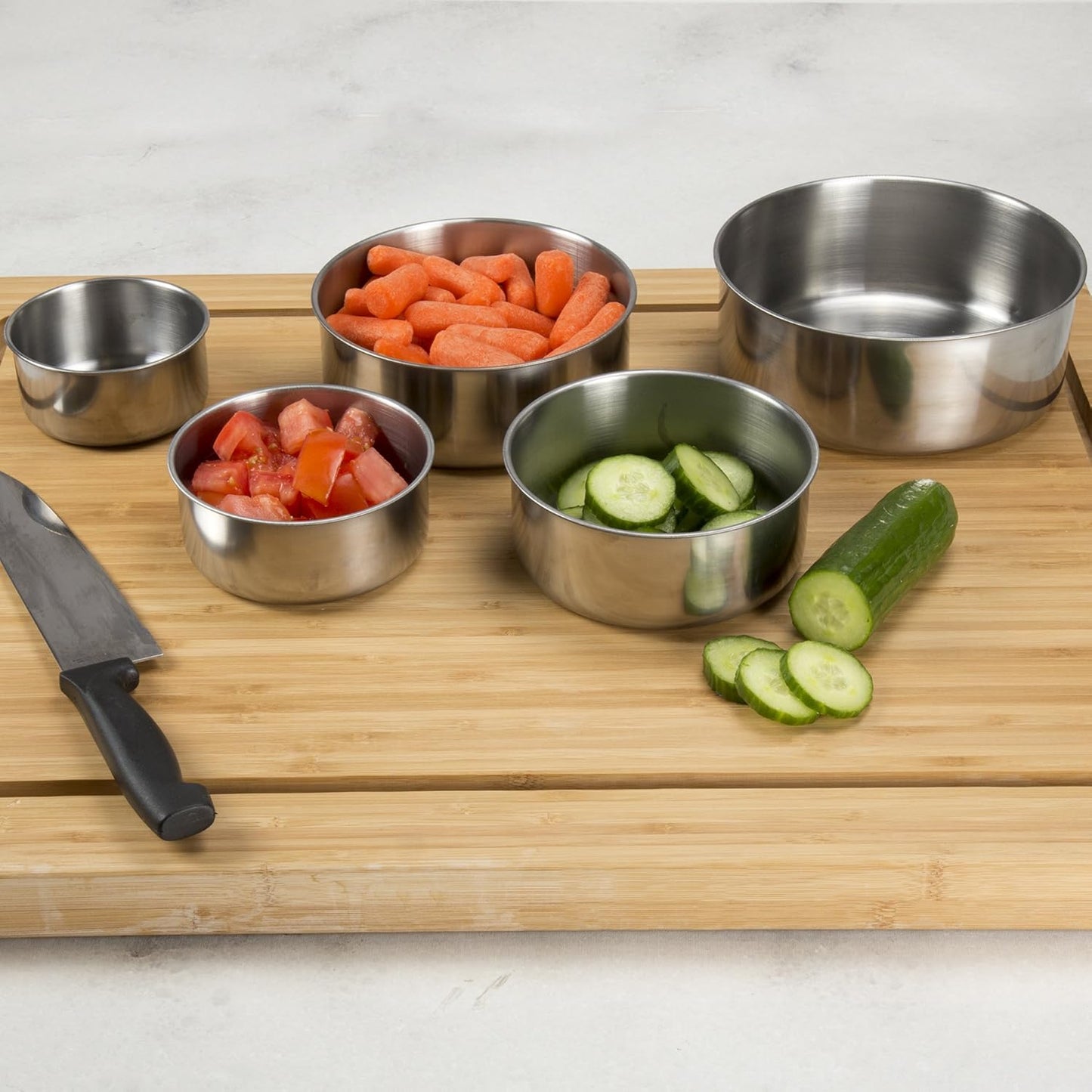 Stainless-Steel Bowls with Lids - 5-Piece Nesting Mixing Bowls Set for Prepping, Serving, and Storing - Kitchen Essentials for New Home