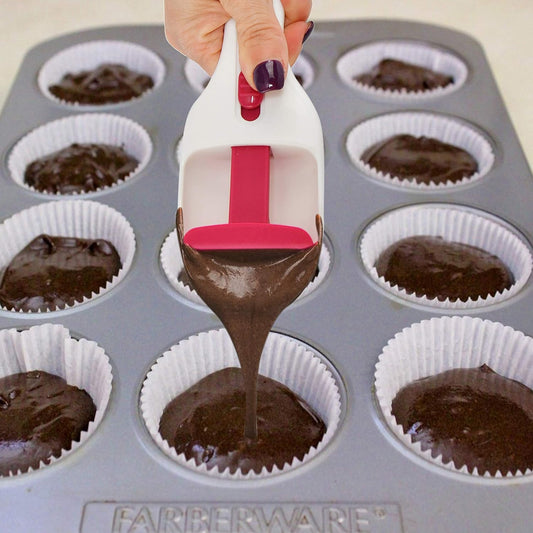 HOME-X Mess-Free Cupcake Scoop, Cake Batter Dispenser, Handy Kitchen Gadgets, Bakeware