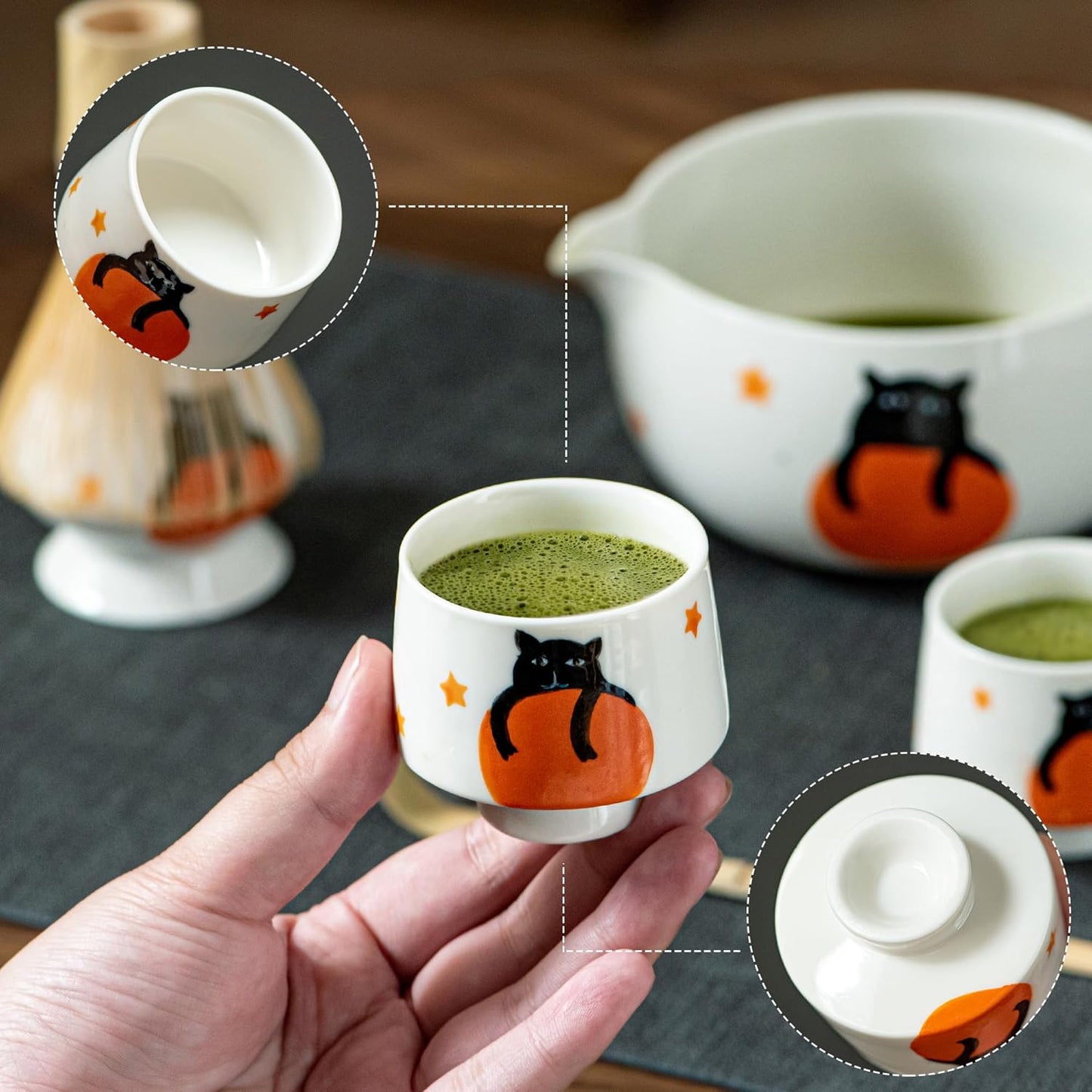 Matcha Whisk Set, Cute Strawberry Matcha Bowl Set with 2 Cups, Bamboo Whisk, Scoop & Holder, Matcha Kit Gift for Tea Lovers and Tea Ceremony, Birthday, Anniversary