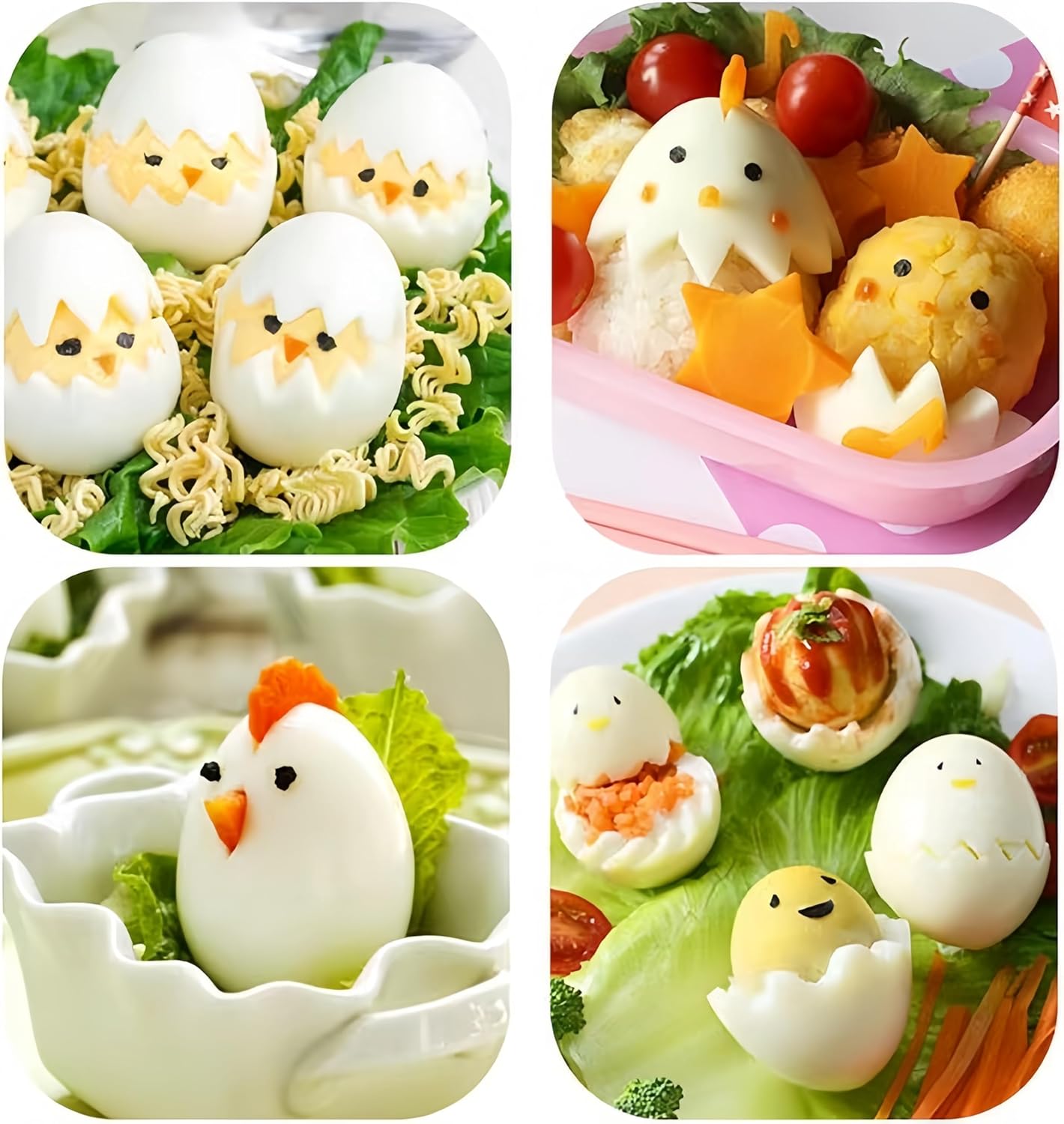 4Pcs Egg Slicer for Hard Boiled Eggs, Egg Cutter Exquisite Kitchen Accessories, Easy To Clean