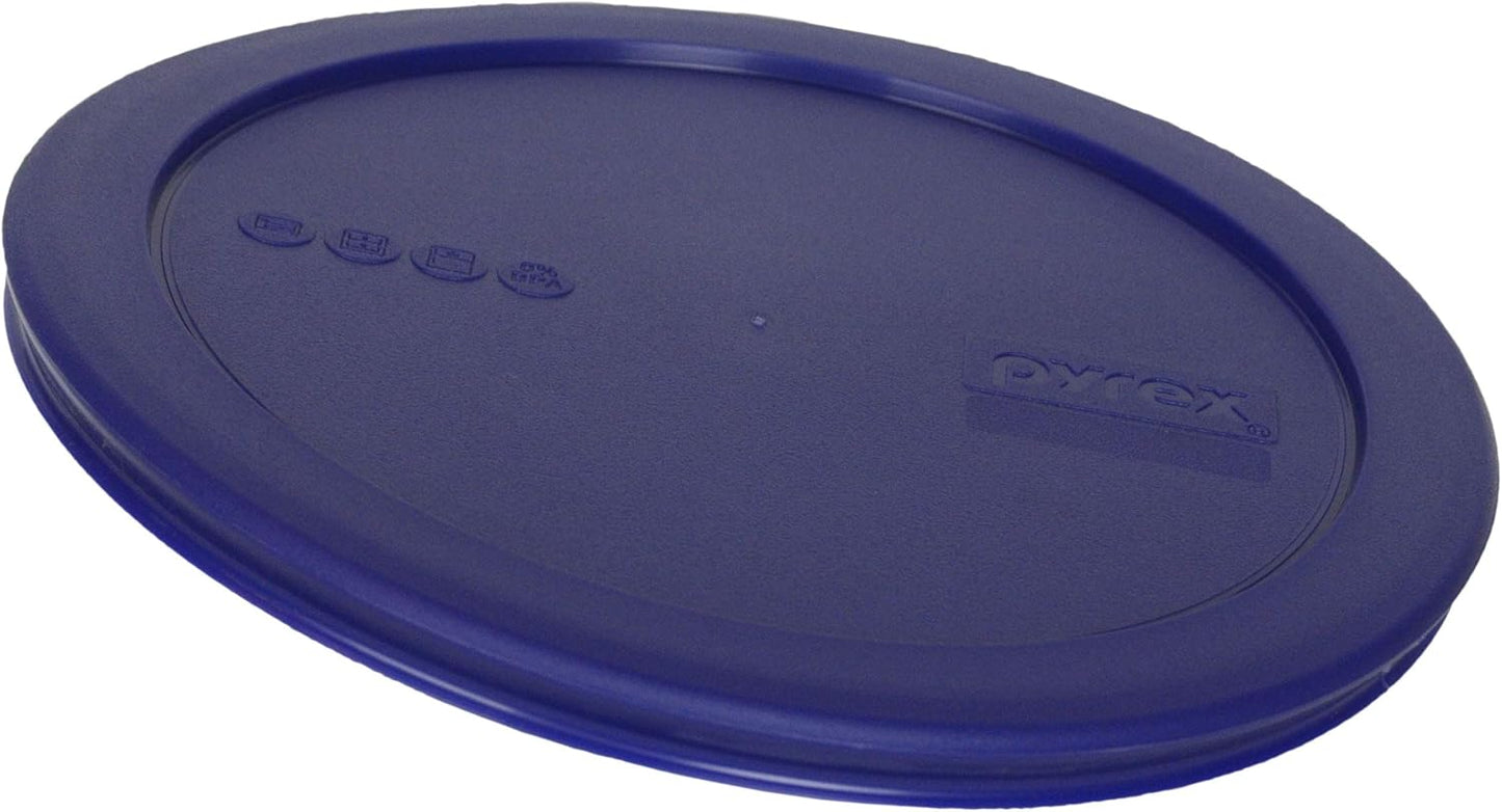Pyrex (1) 323-PC 1.5qt Orange and (1) 322-PC 1qt Blue Mixing Bowl Plastic Lids - Made in USA