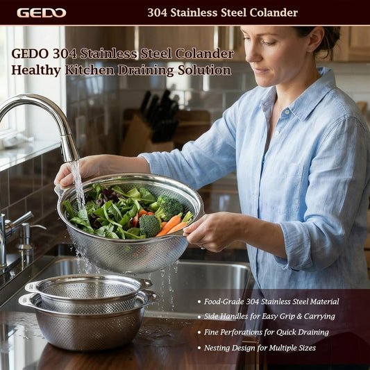 GEDO Stainless Steel 4 Piece Mixing Bowls Set, SUS316 Metal Nesting Bowls, Silver, Kitchen Food Prep Serving Bowls (7.07/8.64/10.21/11.79 in)
