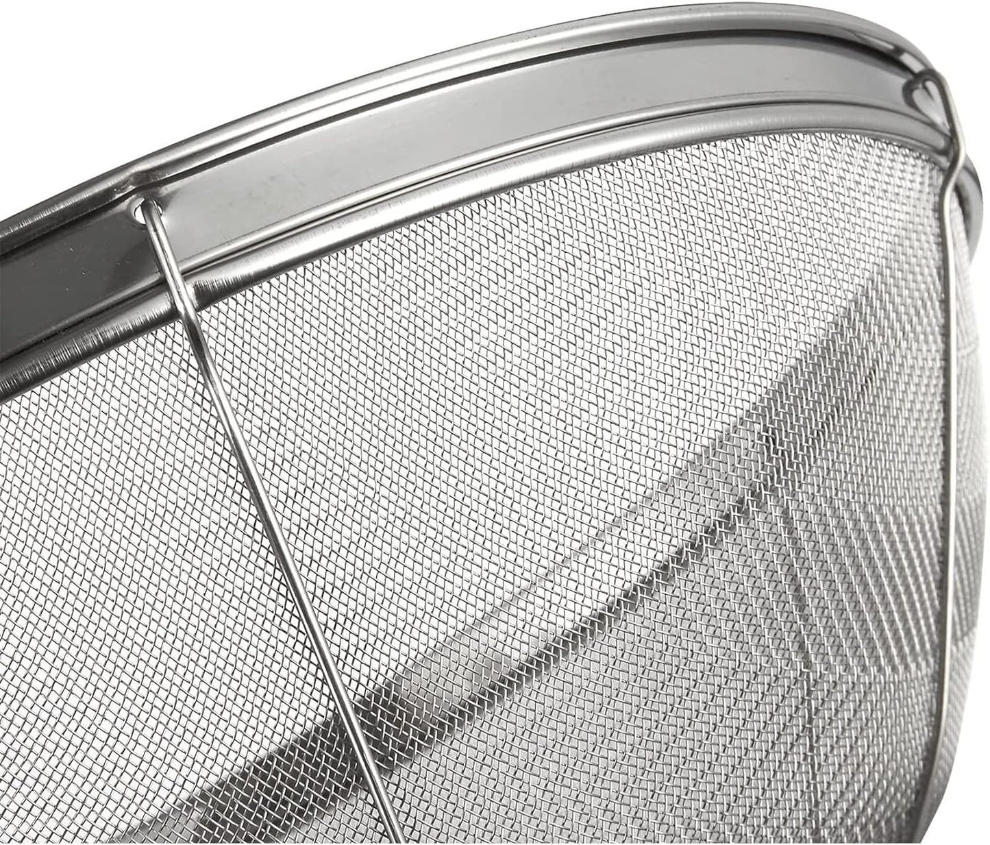 Juvale Stainless Steel Fine Mesh Strainer - Durable Rust-Resistant Mesh Colander - Ergonomic Handle Rice Colander - Ultra-Fine Flour Sifter - Dishwasher Safe with Stable Design - 11 in x 4 in, Silver