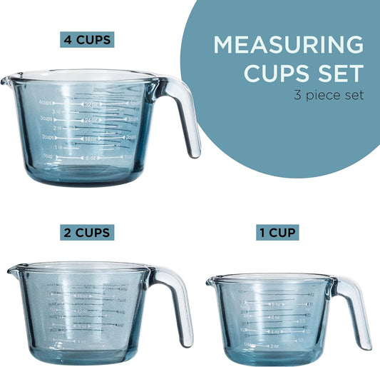 COOK WITH COLOR Glass Measuring Cups - Ideal for Cooking and Baking, Green